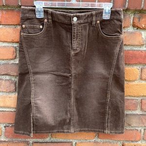 Distressed, corduroy skirt